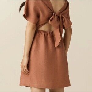 Vetta Convertible Wrap Mini Dress in Clay size medium